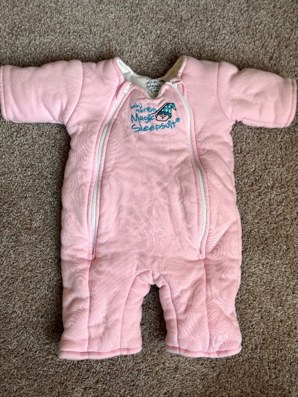 Baby Merlin's Magic Sleepsuit Pink Swaddle Transition Sleep Sack Size Large/6-9m